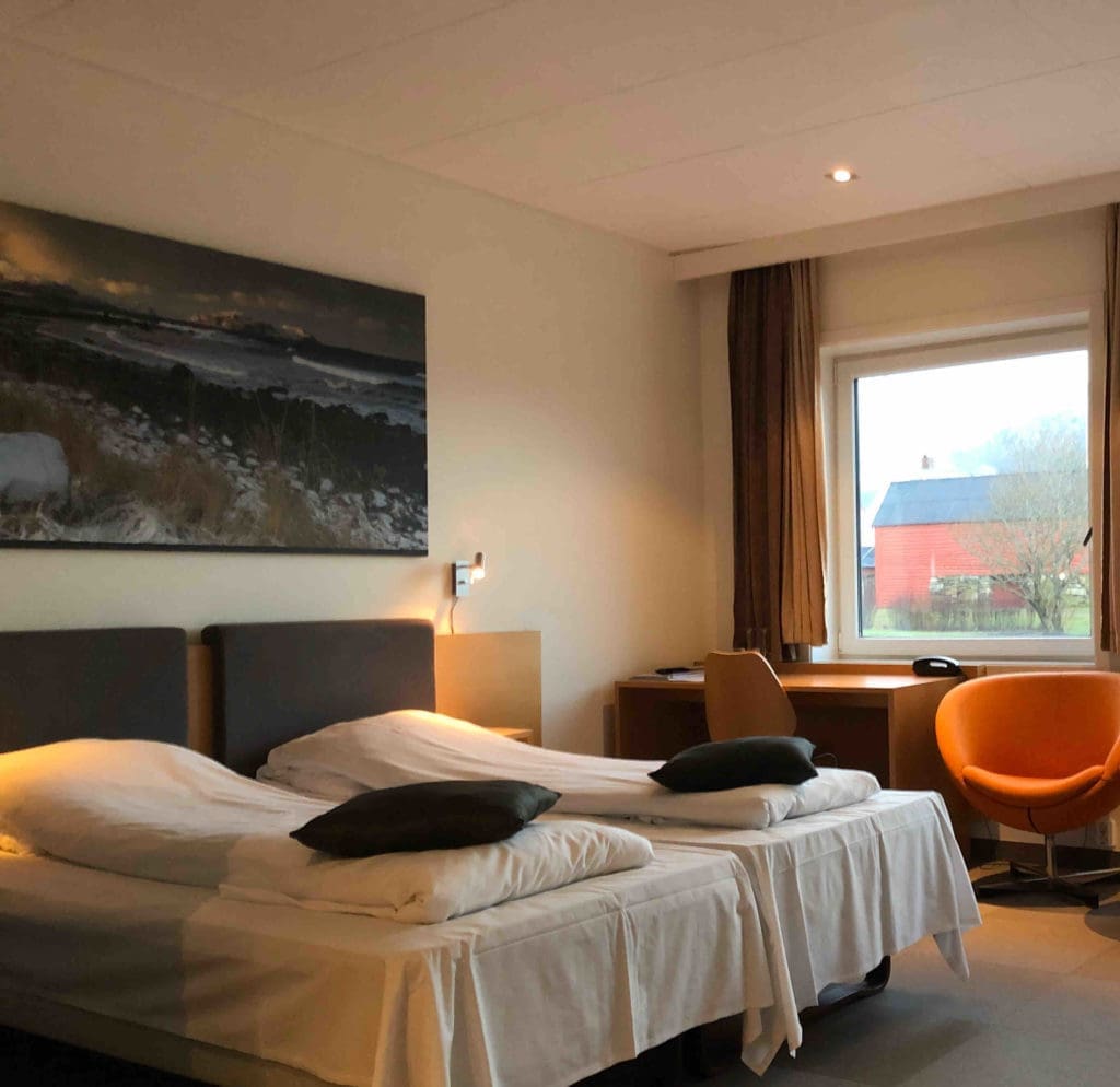Bright and colorful suite room at Havila Hotel Ivar Aasen.